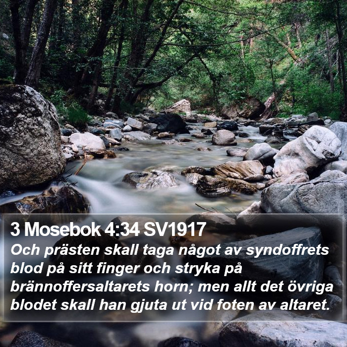 3 Mosebok 4:34 SV1917 Bible Study