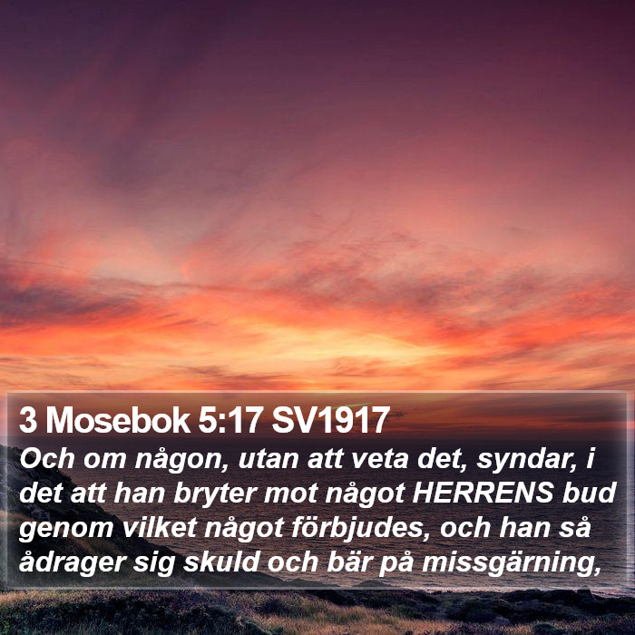 3 Mosebok 5:17 SV1917 Bible Study