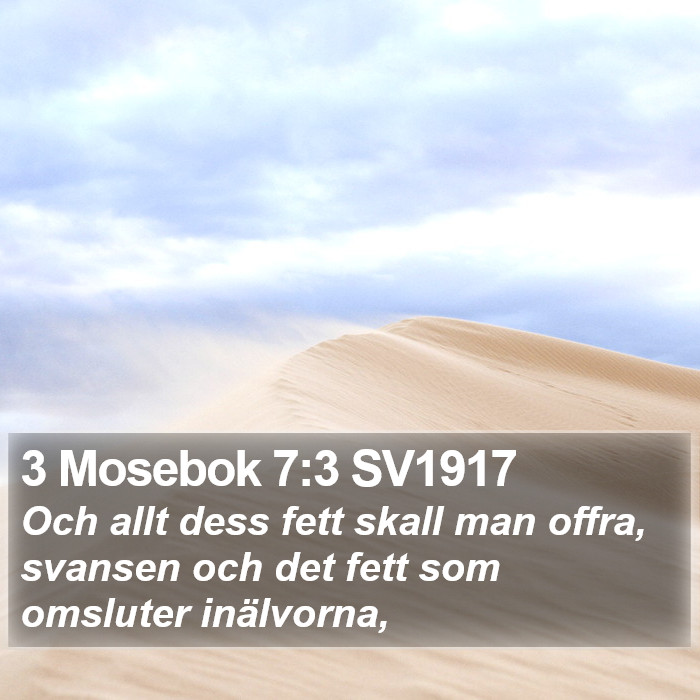 3 Mosebok 7:3 SV1917 Bible Study