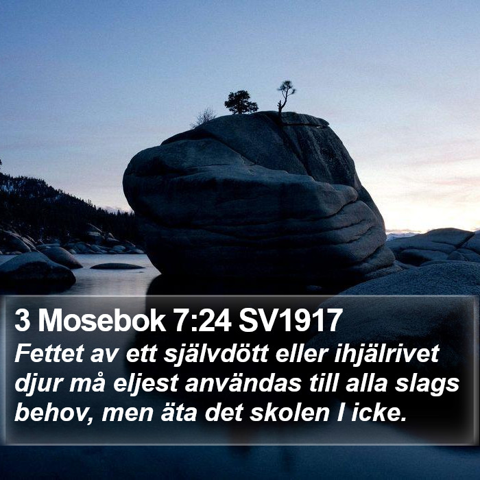 3 Mosebok 7:24 SV1917 Bible Study