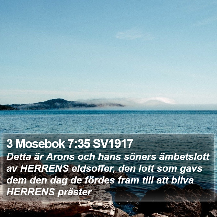 3 Mosebok 7:35 SV1917 Bible Study