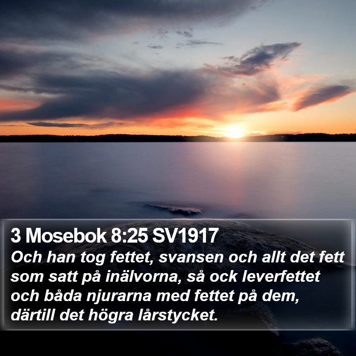 3 Mosebok 8:25 SV1917 Bible Study