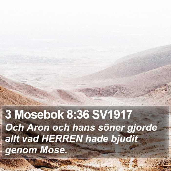 3 Mosebok 8:36 SV1917 Bible Study