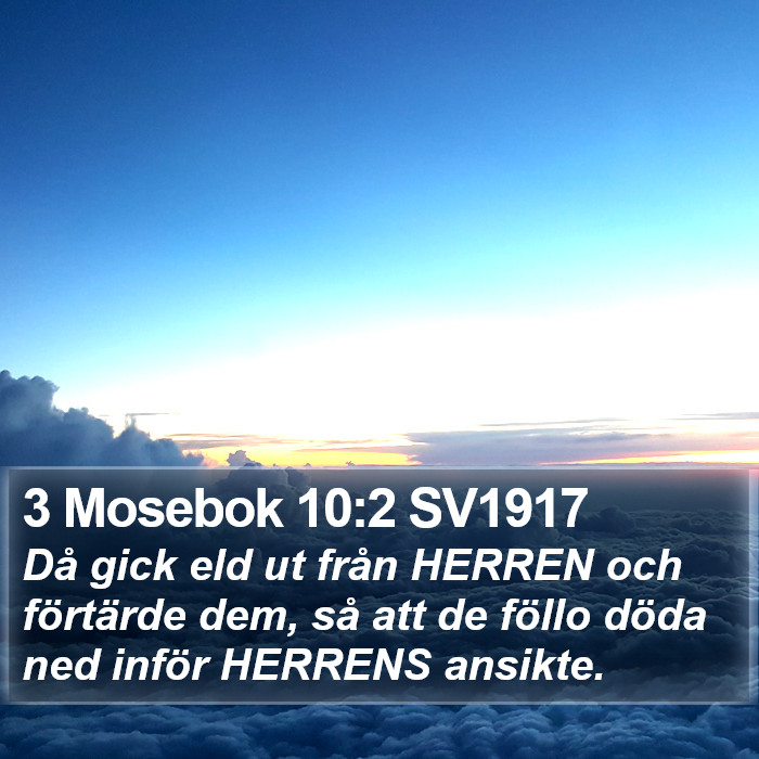 3 Mosebok 10:2 SV1917 Bible Study