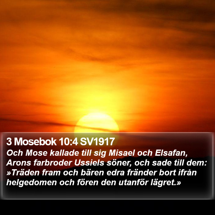 3 Mosebok 10:4 SV1917 Bible Study