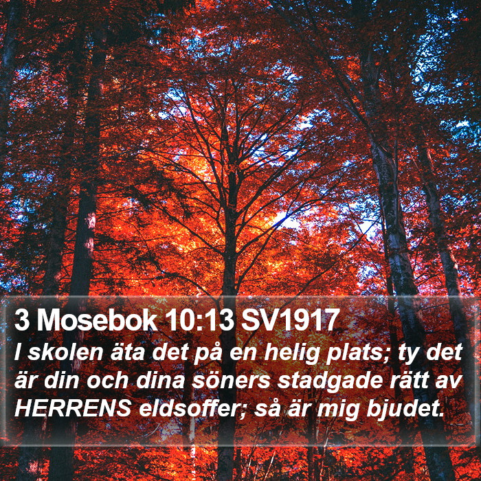 3 Mosebok 10:13 SV1917 Bible Study