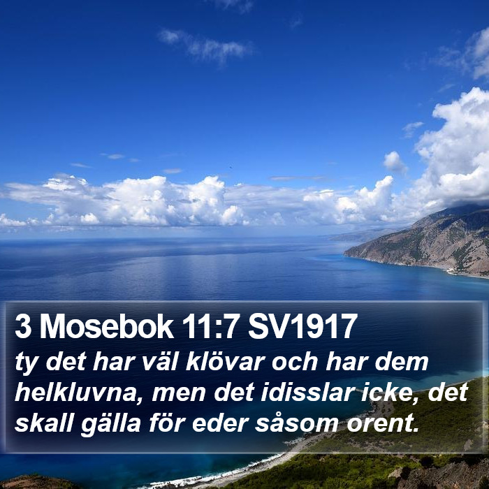 3 Mosebok 11:7 SV1917 Bible Study