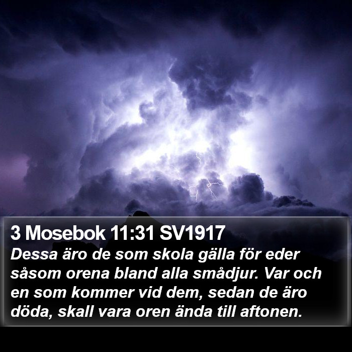 3 Mosebok 11:31 SV1917 Bible Study