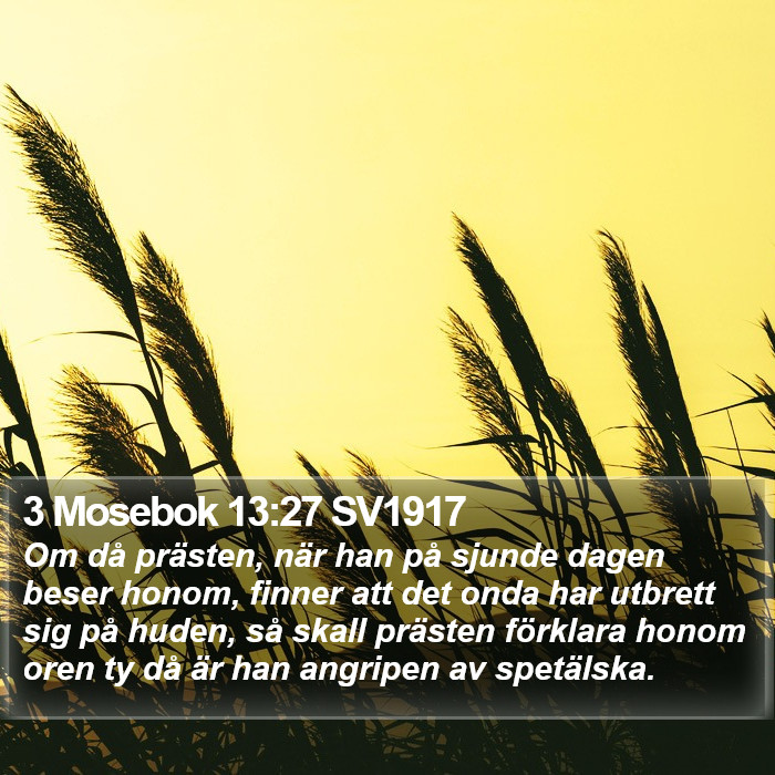 3 Mosebok 13:27 SV1917 Bible Study