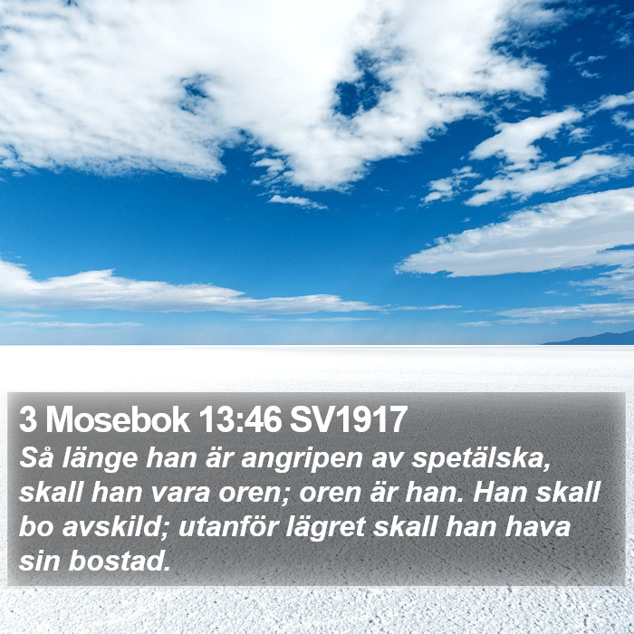 3 Mosebok 13:46 SV1917 Bible Study