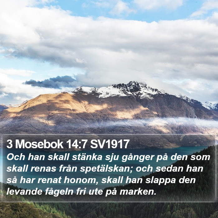 3 Mosebok 14:7 SV1917 Bible Study