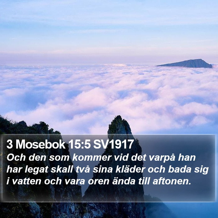 3 Mosebok 15:5 SV1917 Bible Study