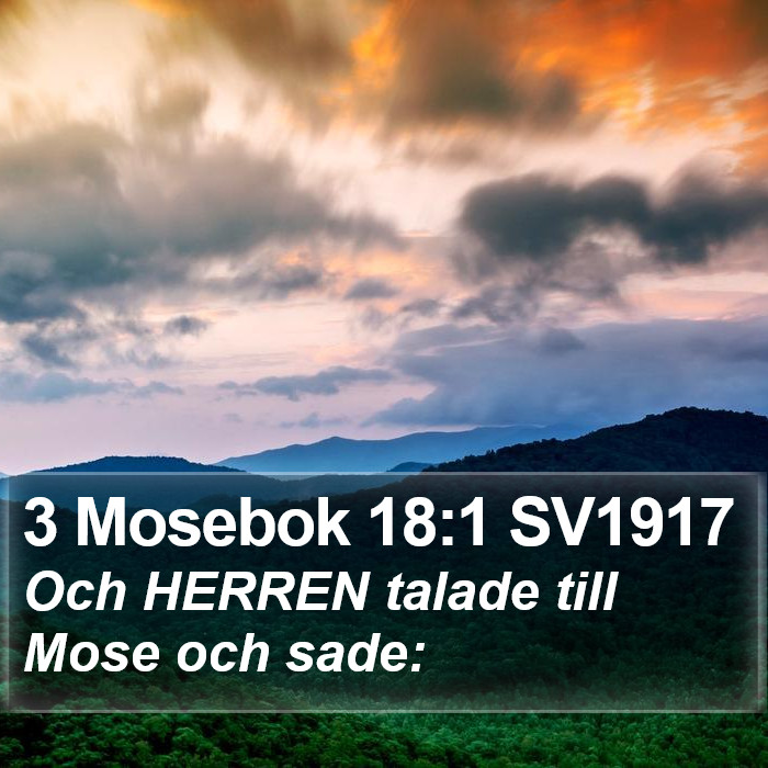 3 Mosebok 18:1 SV1917 Bible Study