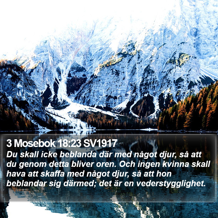 3 Mosebok 18:23 SV1917 Bible Study