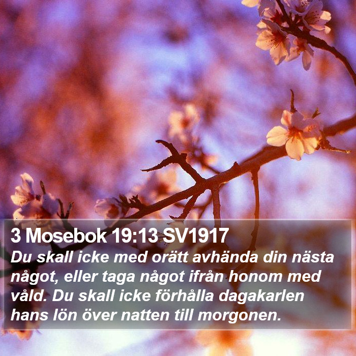 3 Mosebok 19:13 SV1917 Bible Study
