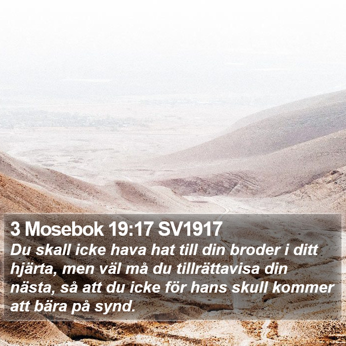 3 Mosebok 19:17 SV1917 Bible Study