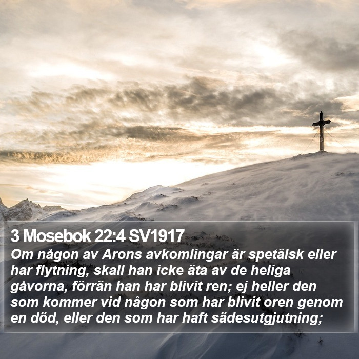 3 Mosebok 22:4 SV1917 Bible Study
