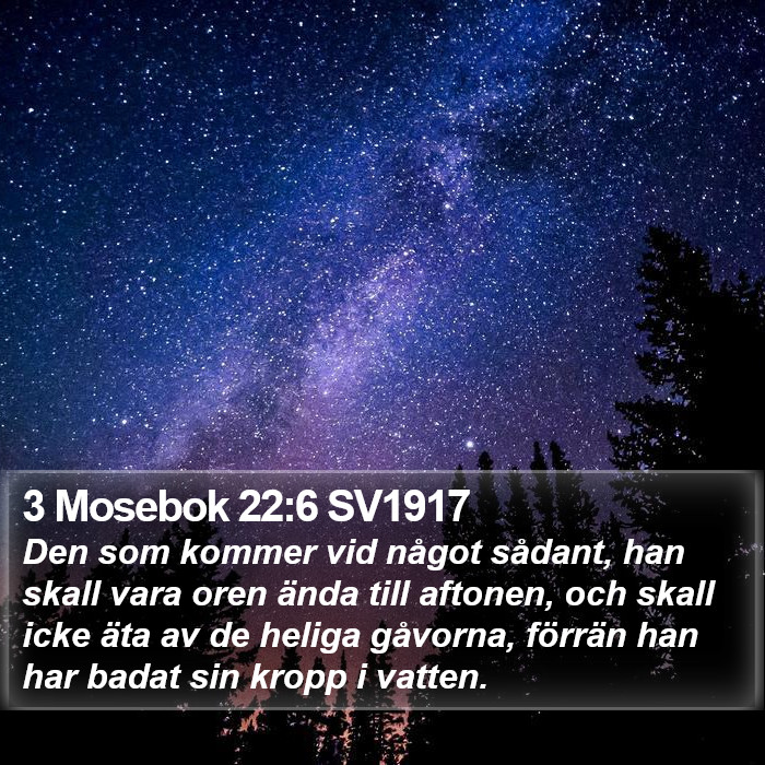 3 Mosebok 22:6 SV1917 Bible Study