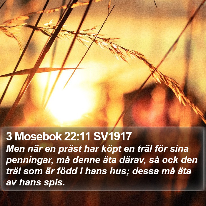 3 Mosebok 22:11 SV1917 Bible Study