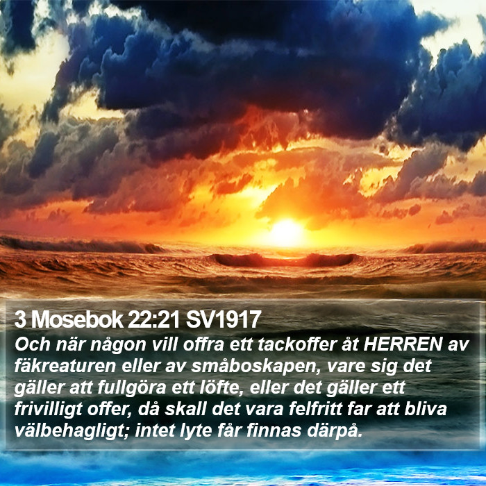 3 Mosebok 22:21 SV1917 Bible Study