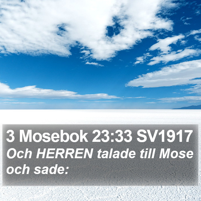 3 Mosebok 23:33 SV1917 Bible Study