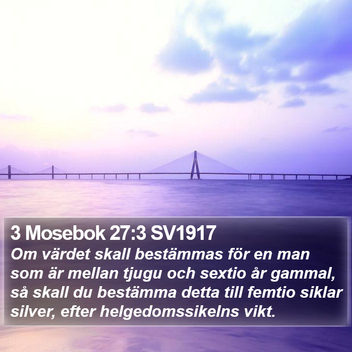 3 Mosebok 27:3 SV1917 Bible Study