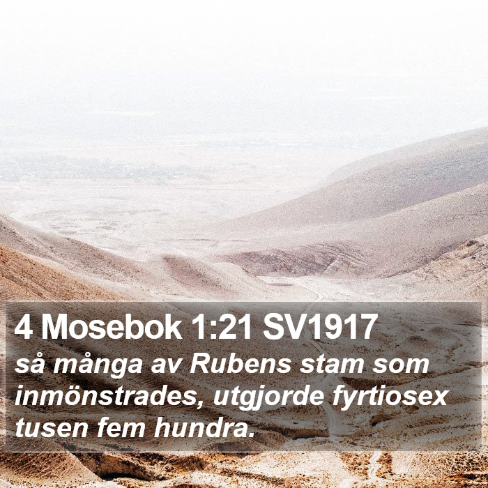 4 Mosebok 1:21 SV1917 Bible Study