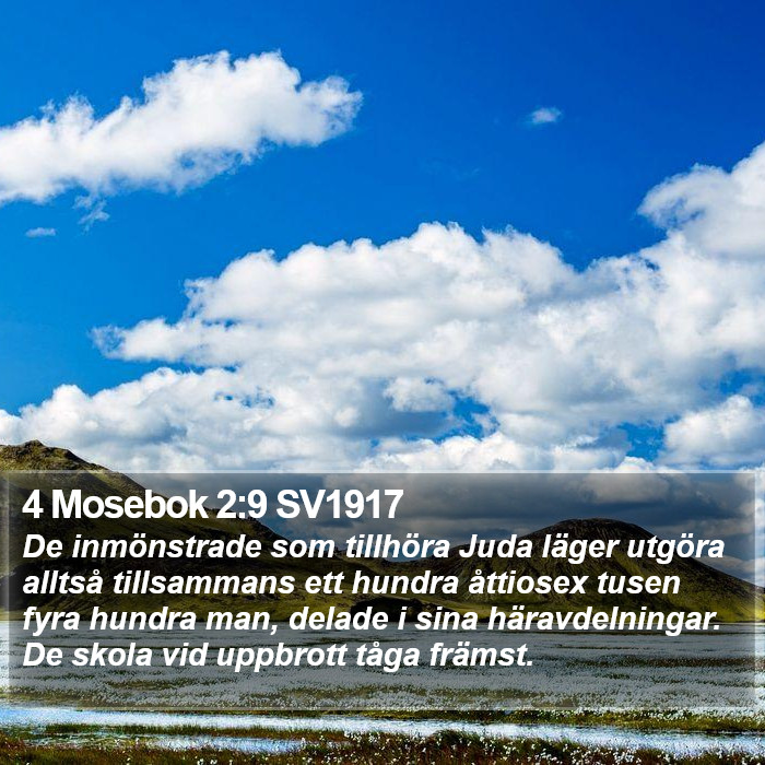 4 Mosebok 2:9 SV1917 Bible Study