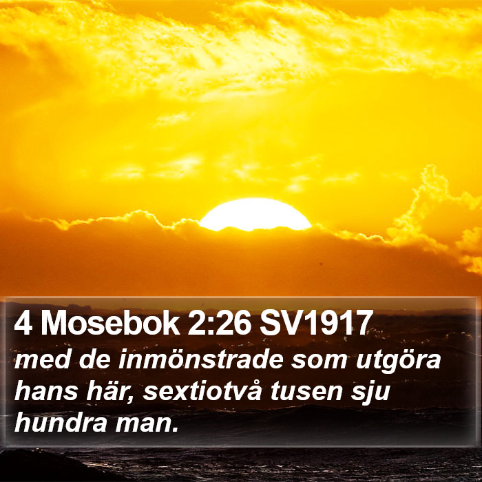 4 Mosebok 2:26 SV1917 Bible Study