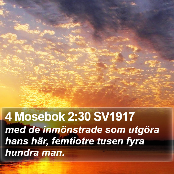 4 Mosebok 2:30 SV1917 Bible Study