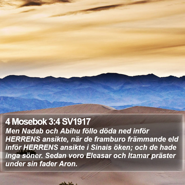 4 Mosebok 3:4 SV1917 Bible Study