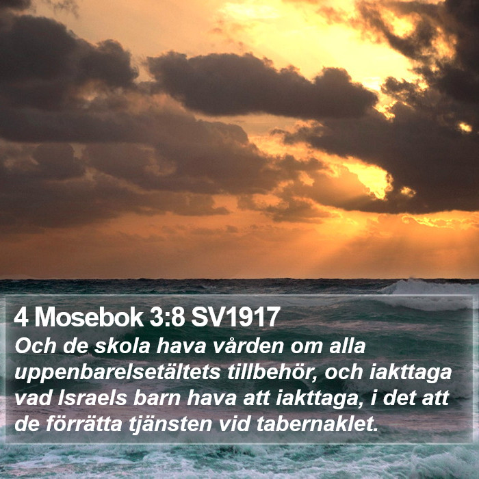 4 Mosebok 3:8 SV1917 Bible Study