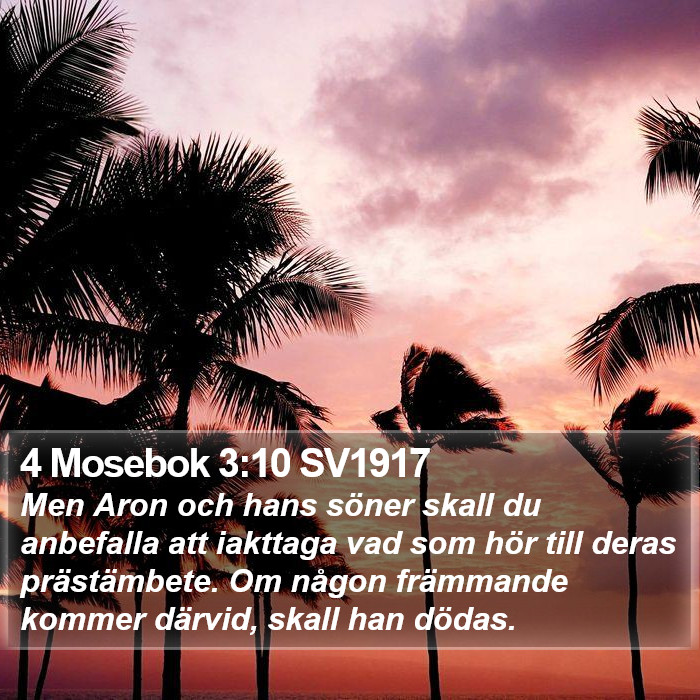 4 Mosebok 3:10 SV1917 Bible Study