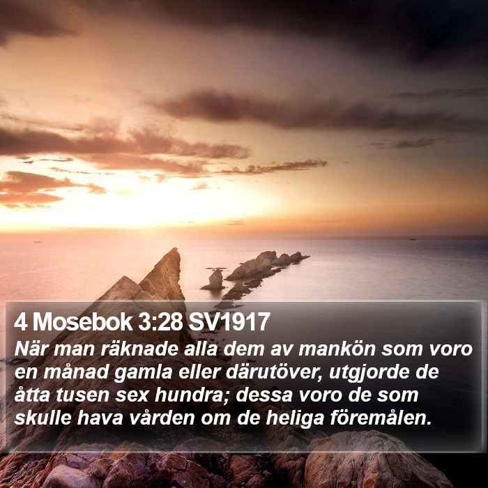 4 Mosebok 3:28 SV1917 Bible Study