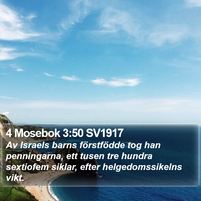 4 Mosebok 3:50 SV1917 Bible Study