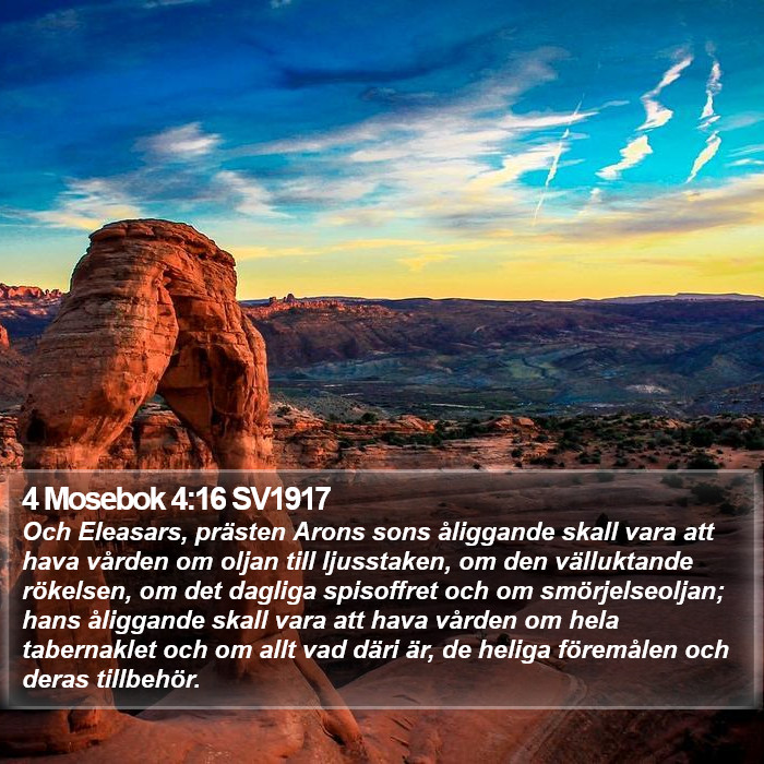 4 Mosebok 4:16 SV1917 Bible Study