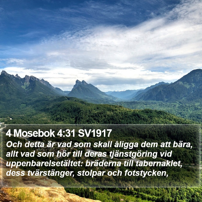 4 Mosebok 4:31 SV1917 Bible Study