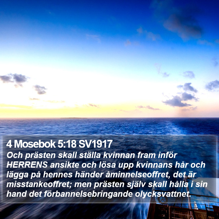 4 Mosebok 5:18 SV1917 Bible Study