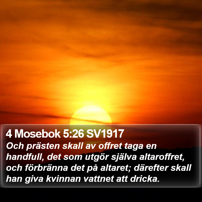 4 Mosebok 5:26 SV1917 Bible Study