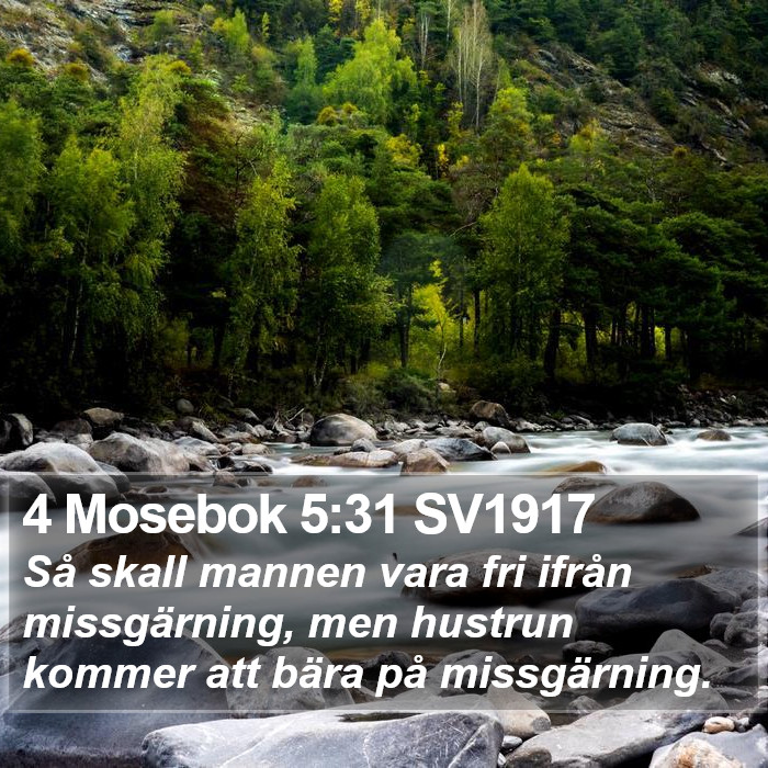4 Mosebok 5:31 SV1917 Bible Study
