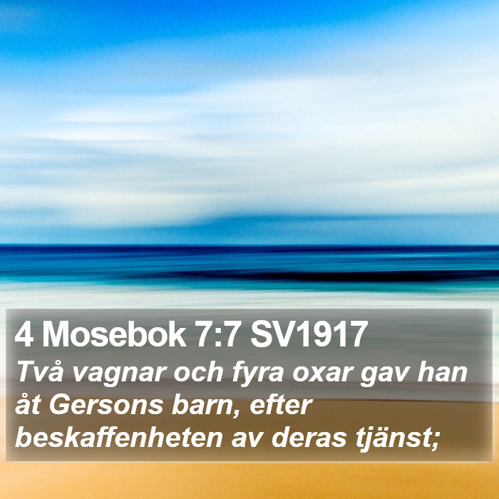 4 Mosebok 7:7 SV1917 Bible Study
