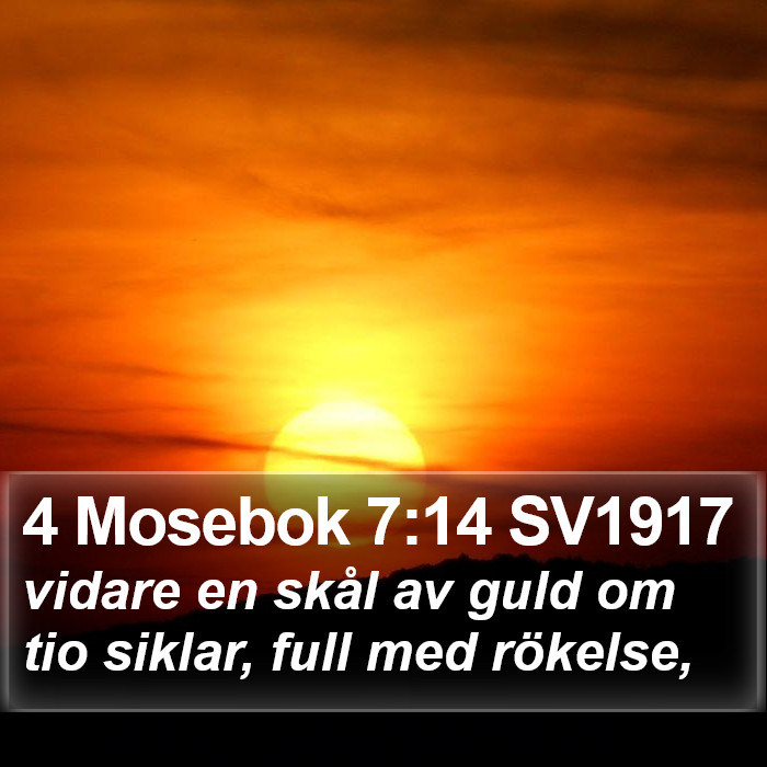 4 Mosebok 7:14 SV1917 Bible Study