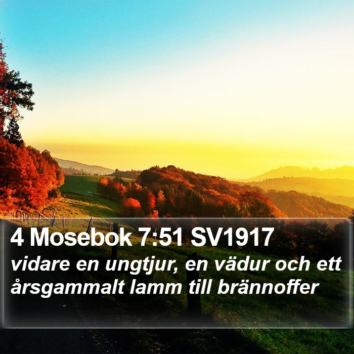 4 Mosebok 7:51 SV1917 Bible Study