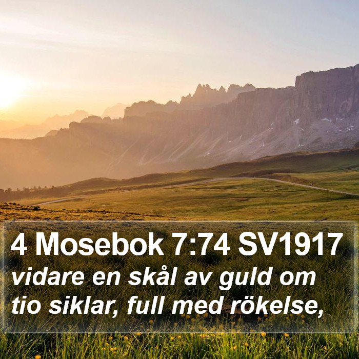 4 Mosebok 7:74 SV1917 Bible Study