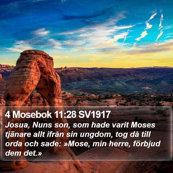 4 Mosebok 11:28 SV1917 Bible Study