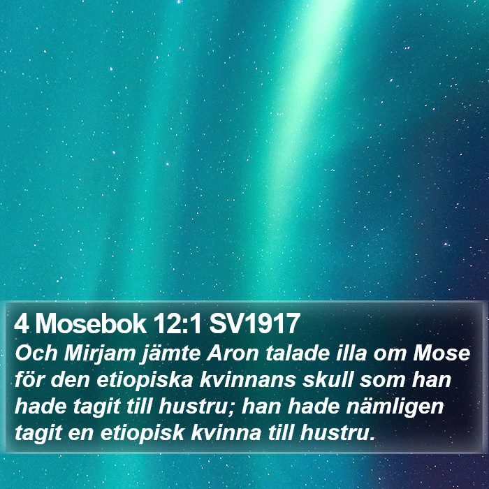 4 Mosebok 12:1 SV1917 Bible Study