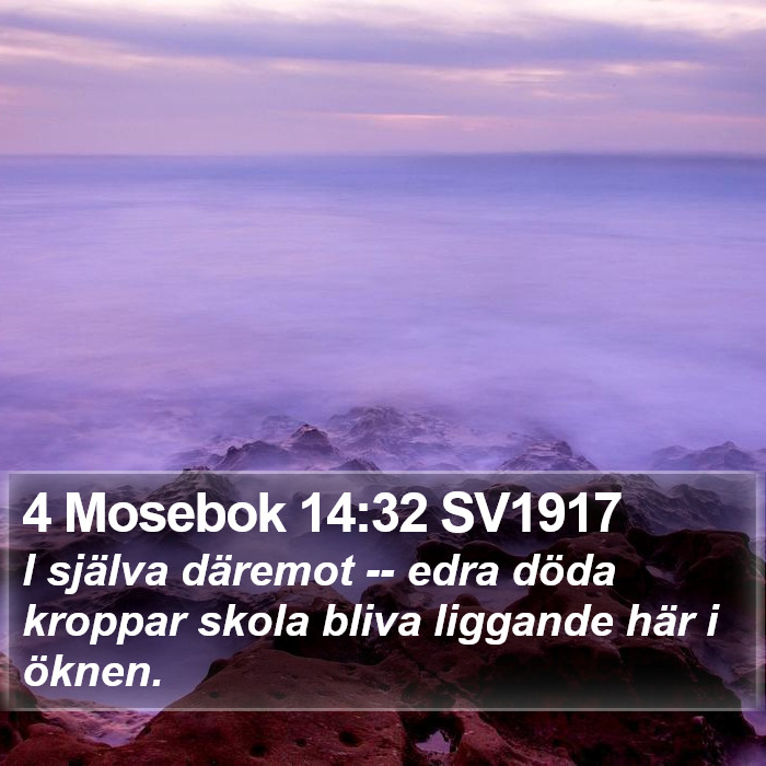 4 Mosebok 14:32 SV1917 Bible Study