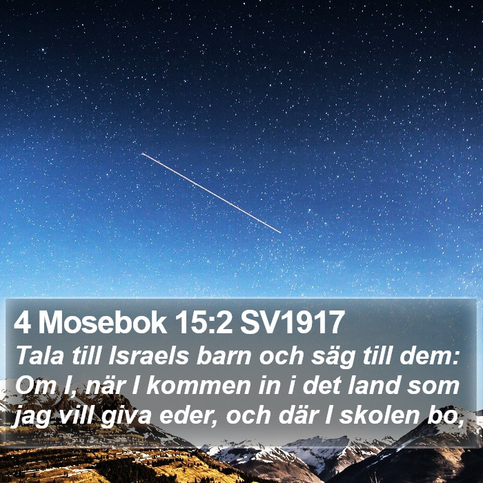 4 Mosebok 15:2 SV1917 Bible Study