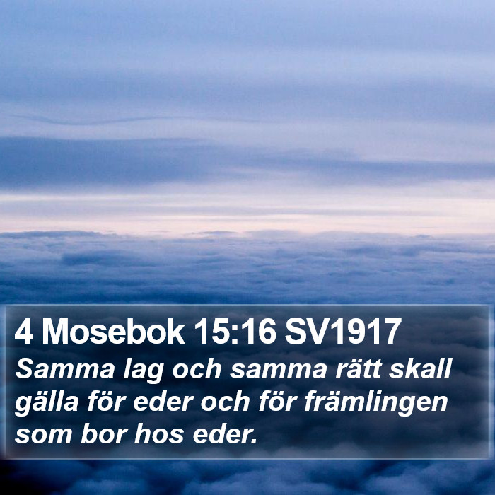 4 Mosebok 15:16 SV1917 Bible Study