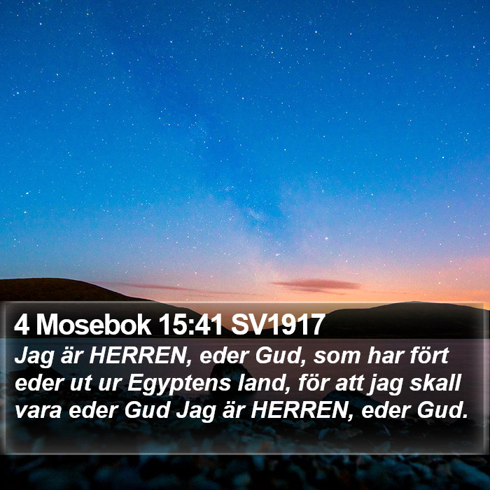 4 Mosebok 15:41 SV1917 Bible Study